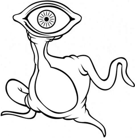 One Eyed Monster Coloring Pages Scary Coloring Pages Monster