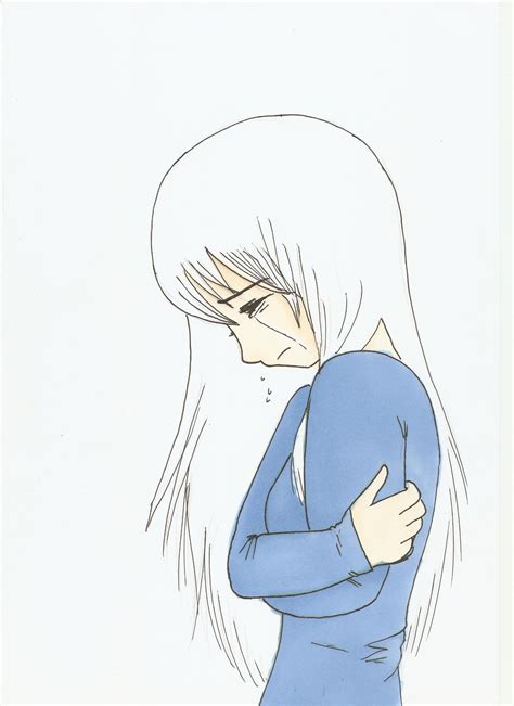 How to draw arms folded anime. anime girl crying crossing arms halfway coloured by Little-Fangirlx on DeviantArt