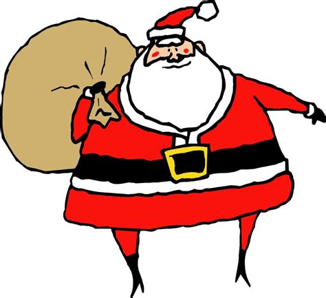 Fat Santa Claus As A Drawing Free Image Download