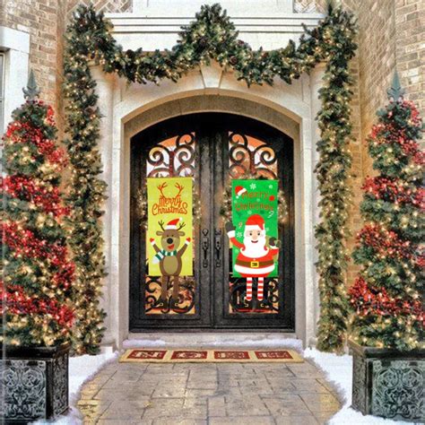 Merry Christmas Door Decoration Banner Hanging Ornament Etsy