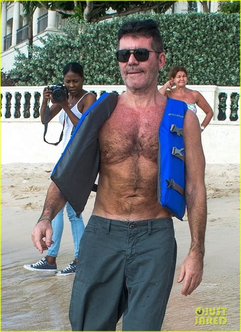 simon cowell goes shirtless at the beach on vacation in barbados photo 4404975 shirtless