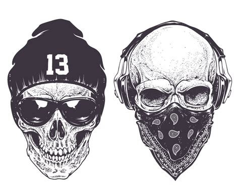 Download Skull Gangster Vector Rap Gangsta Drawing Hq Png Image