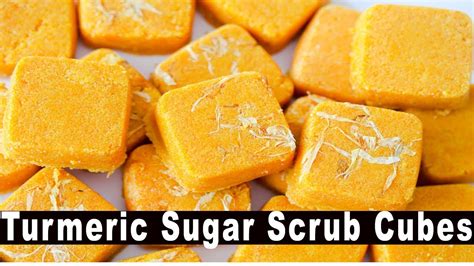 Turmeric Sugar Scrub Cubes Diy How To Make Turmeric Powder Sugar Scrub