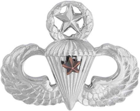 Master Parachutist With 1 Combat Star Badge Metal Insignia