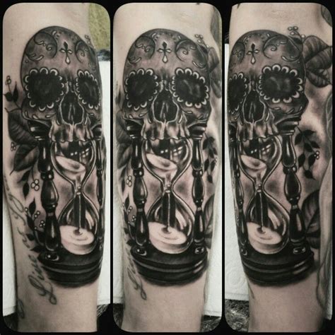 Skull And Hourglass Tattoo I Made Today Tattoo Work I Tattoo