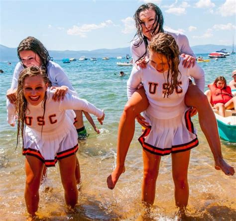 Usc Song Girls Get Wet In Tahoe 2013 Photos Famous Cheerleaders