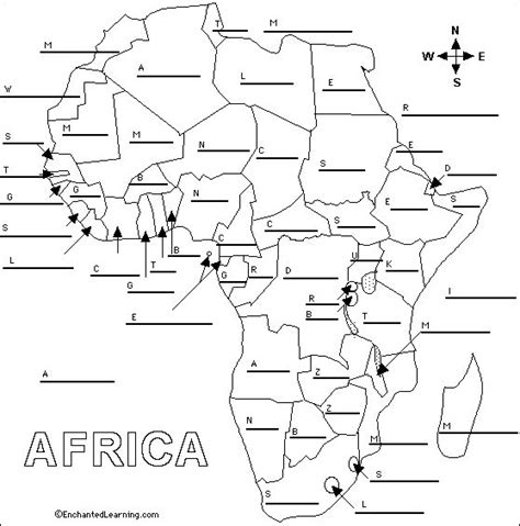 Label African Countries Printout African Countries Map Skills