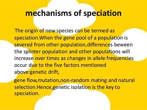 Mechanisms Of Speciation