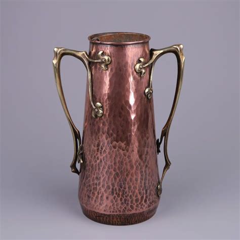 Wmf Art Nouveau Red Copper And Brass Ornamental Vase Copper And Brass Art Nouveau Art