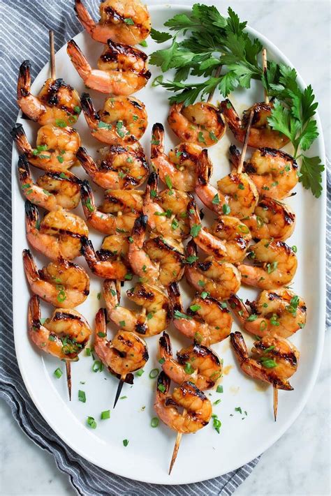 Grilled Jumbo Shrimps Glazed In Honey Garlic