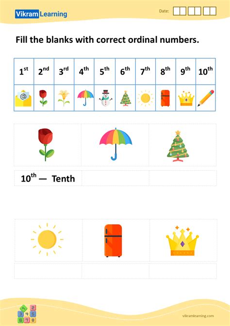 Ordinal Numbers Worksheet 1 10