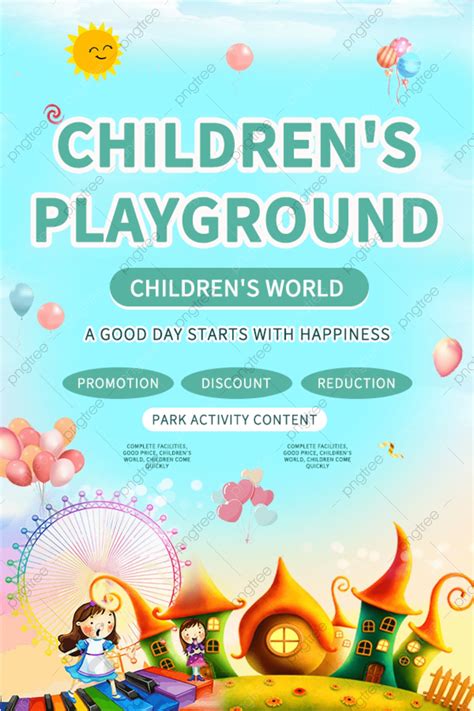 Green Cartoon Childrens Park Creative Poster Template Download On Pngtree