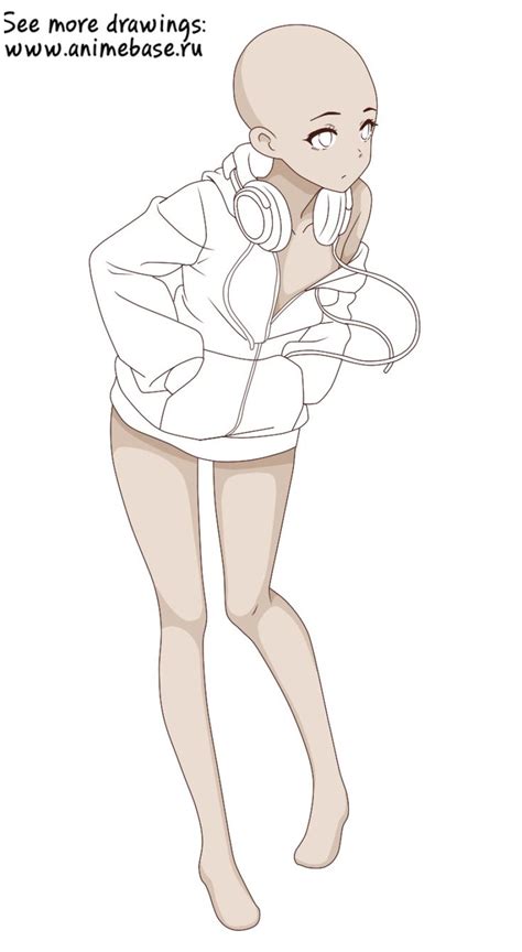 Headphones And The Hoodie In 2021 Anime Poses Reference Drawing Base
