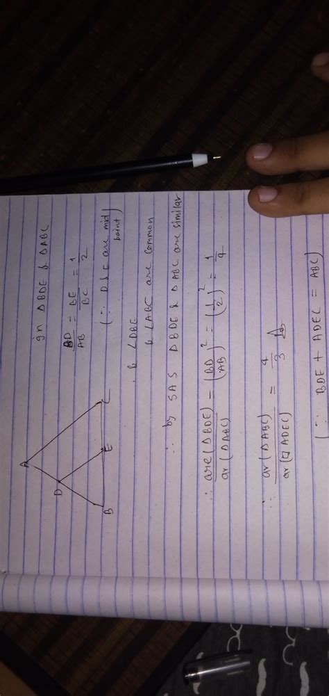 In A Triangle ABC D And E Are The Midpoints Of AB And AC If The