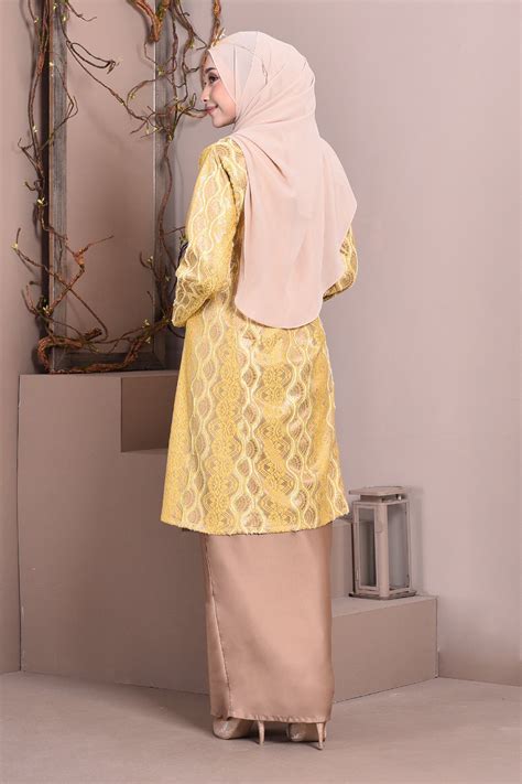 Adoria beril lace collection (abl). Baju Kurung Pahang Lace Gia - Gold - MuslimahClothing.Com