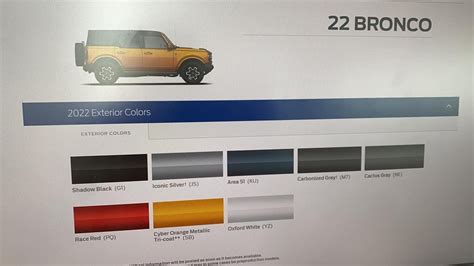 2022 Ford Bronco Colors Revealed Together With 2022 Shelby Gt500 Colors