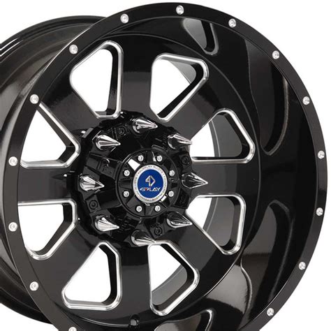 Fp03 20 Inch Black Machined Face Aftermarket Wheel Set For Ford Trucks