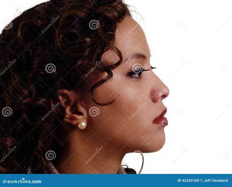 Portrait Profile Filipino Hispanic Woman Attractive Young Stock Photo