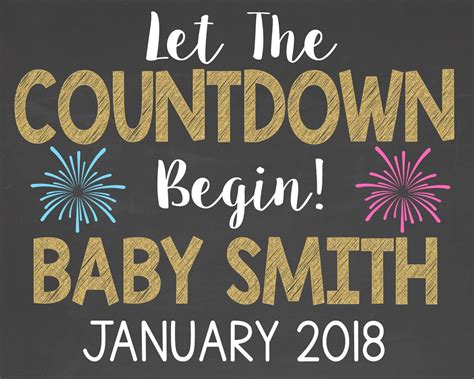 Let the Countdown Begin Personalized Pregnancy Announcement // | Etsy