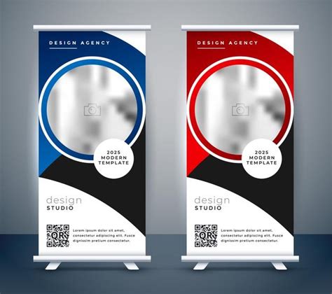 Free Vector Vertical Business Roll Up Banner Design Template
