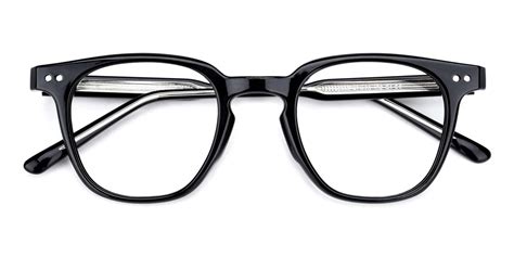 flashback square eyeglasses in black sllac