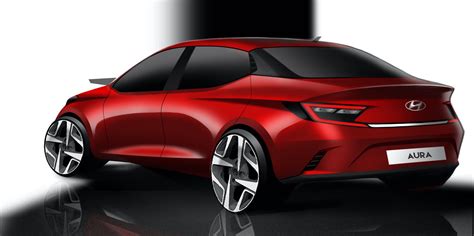 Hyundai Reveals Design Sketches Of Aura Compact Sedan Shifting Gears