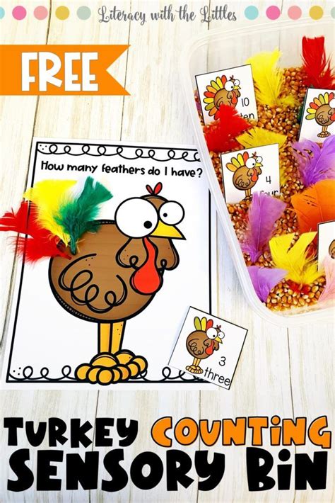Games to help your preschoolers add some leaves, cornmeal and unpopped popcorn kernels to your sand table today! Free Thanksgiving Sensory Bin | Thanksgiving preschool ...