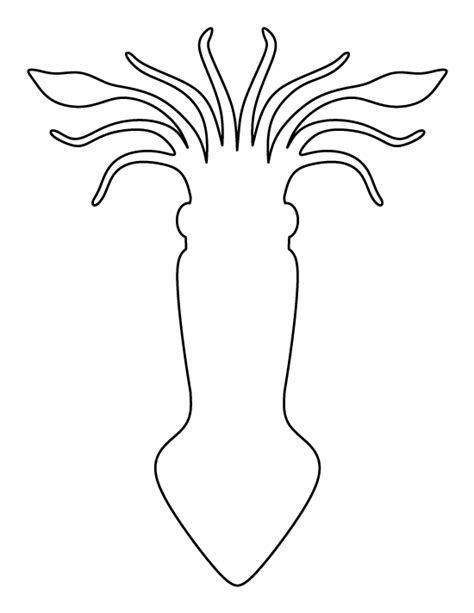 Squid Pattern Use The Printable Outline For Crafts Creating Stencils