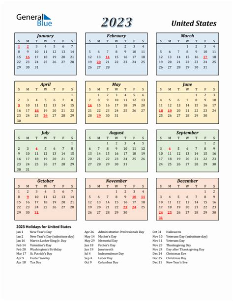 2024 Full Calendar With Holidays 2023 United States Dasi Henryetta