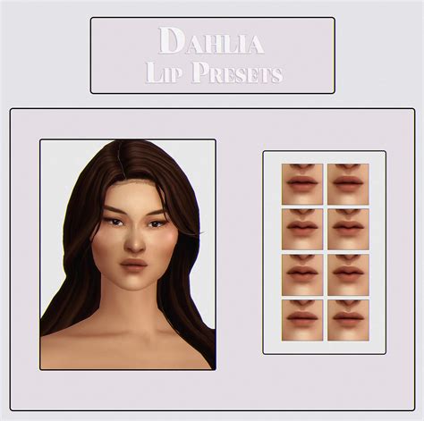 Sims 4 Dahlia Lip Presets Stuff All Ages The Sims Game