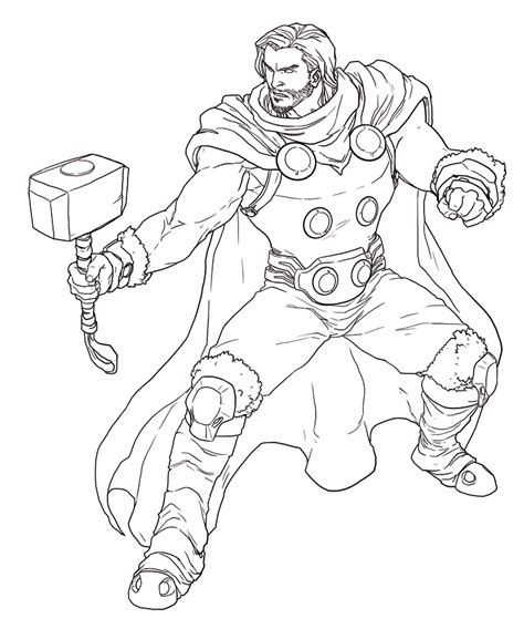 To print, hover over the image and click the printer icon. Cartoon Thor Avengers