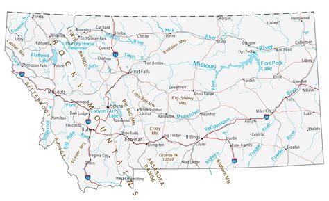 Montana Map With Cities And Towns Zip Code Map