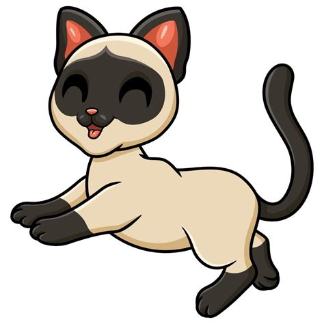 Cute Siamese Cat Cartoon Walking 16352119 Vector Art At Vecteezy