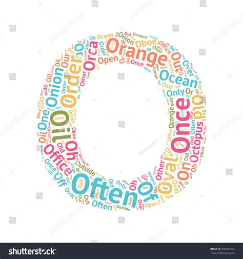 Nice words that start with the letter o. Cute Word Cloud Abc Letters Series Stock Vector 288700382 ...