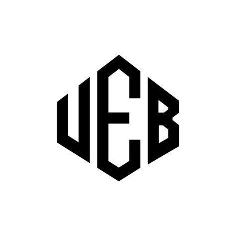 UEB Letter Logo Design With Polygon Shape UEB Polygon And Cube Shape