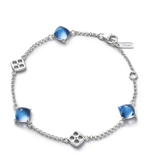 Sterling Silver Mini Medicis Riviera Blue Bracelet