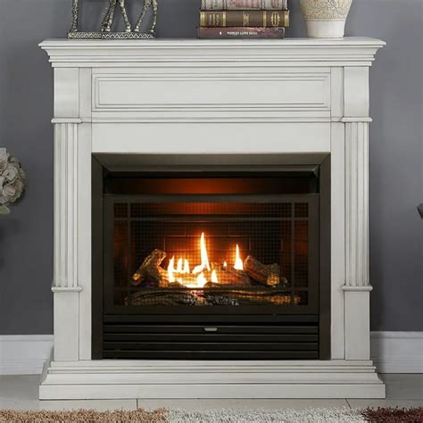 Duluth Forge Dual Fuel Ventless Gas Fireplace 26 000 Btu Remote Control Antique White Finish