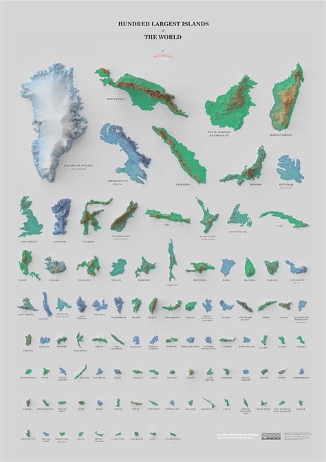 Its Not Easy To Map The 100 Largest Islands In The World Amazing
