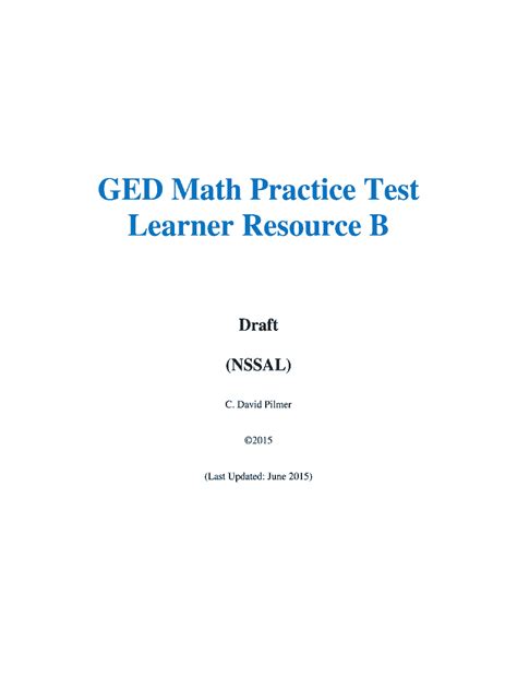 Ged Math Practice Test And Answers Pdf Fill Online Printable