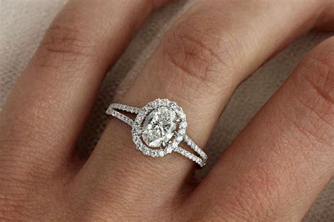 Oval Diamond Split Shank Halo Engagement Ring At Diamond A