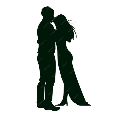 Free Vector Flat Design Couple Kissing Silhouette