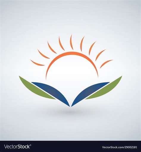 Knowledge Logo Design Templatesunset Open Book Vector Image