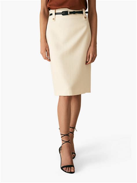 Reiss Lennox Pencil Skirt Off White At John Lewis And Partners
