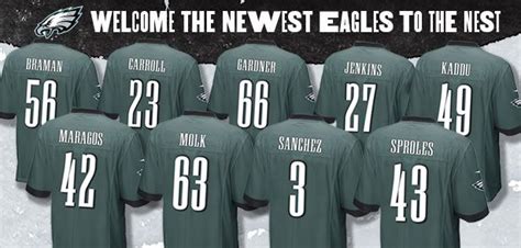 New Eagles Assigned Jersey Numbers Eagles News Philadelphia Eagles