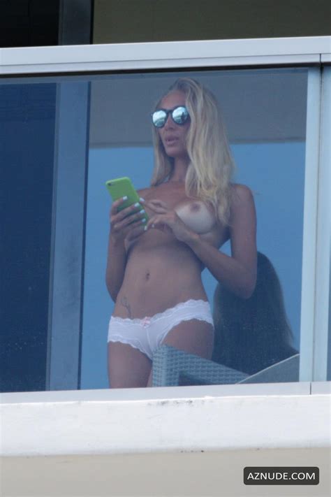 Laura Cremaschi Topless In Her Hotel Balcony In Miami Beach Aznude