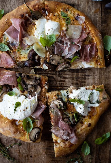 Roasted Mushroom And Prosciutto Pizza — Inspired With A Twist Flatbread