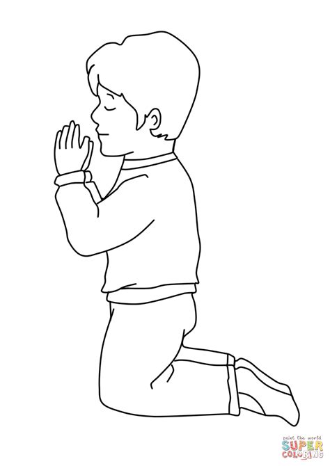 Coloriage Enfant faisant une prière Coloriages à imprimer gratuits