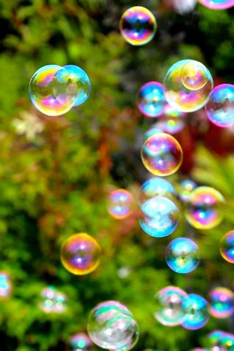 Soap Bubbles Are Floating In The Air