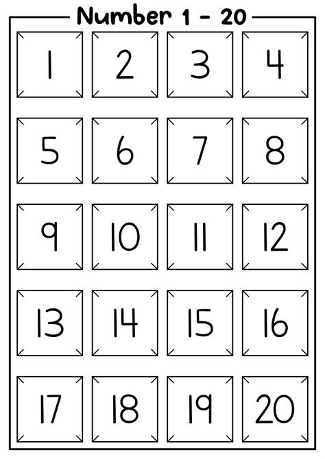 Numbers 1-20 Printable