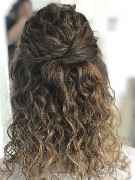 Half Up Half Down Natural Curls Curly Wedding Hair Curly Bridal Hair
